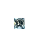 Square-cut gemstone on a light gray background
