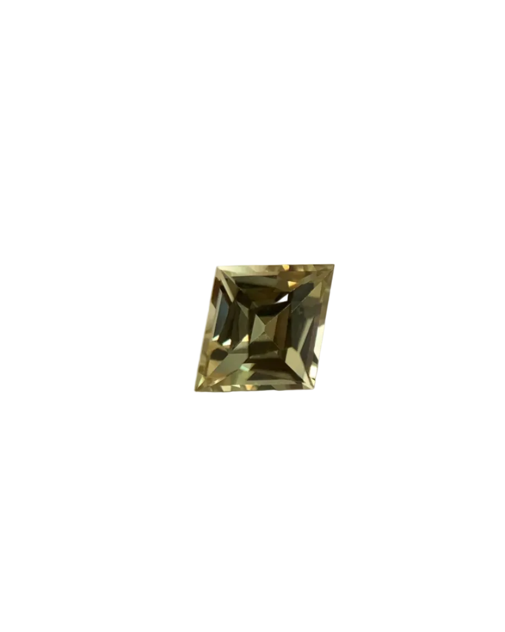 Square-cut gemstone on a grid background