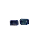 Emerald Cut Blue Sapphire Set