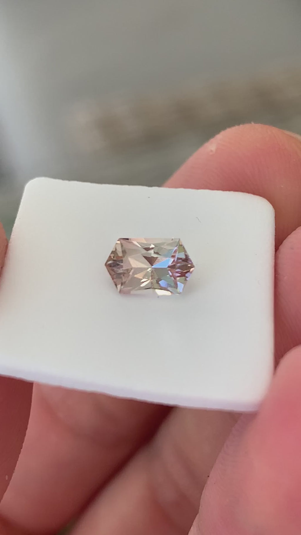 Long Hexagon Pastel Pink Tourmaline - 0.62CT