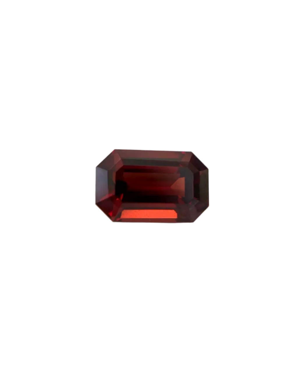 Long Octagon Cut Red Garnet - 1.32CT